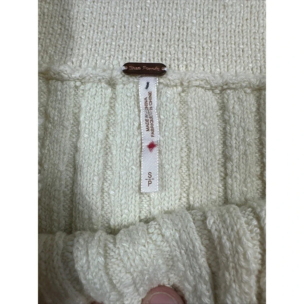 Free People Ivory Knit Vest Mini Skirt Set‎ Sleeveless Turtleneck Small